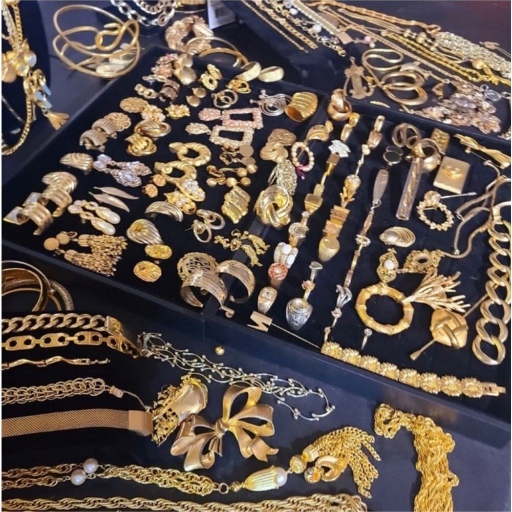 3 LB Mixed Jewelry Lot Curated or Unsearched Gold Silver Tone Reseller Bundle